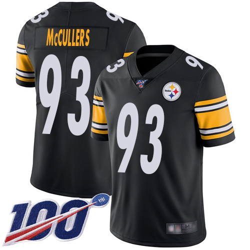 Men Pittsburgh Steelers Football 93 Limited Black Dan McCullers Home 100th Season Vapor Untouchable Nike NFL Jersey